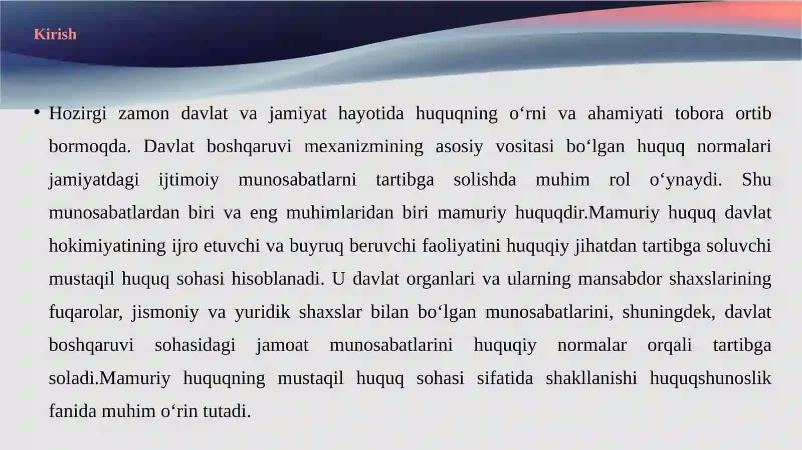 Ma’muriy huquq–mustaqil huquq sohasi 3