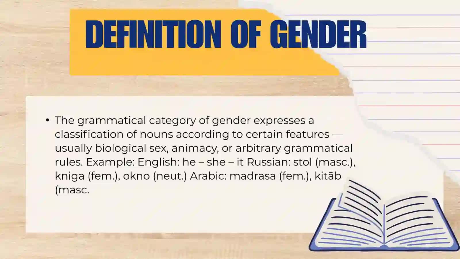 Typological category of gender in nouns 3