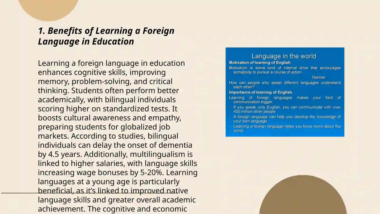 Education and role of foreign language 3