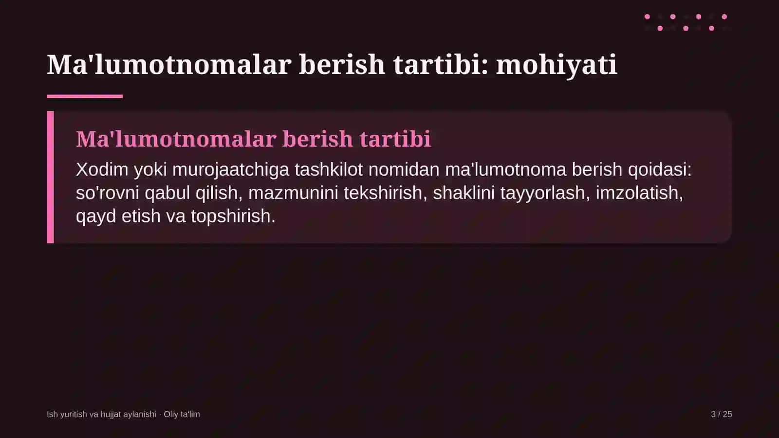 Daryo transportida ma'lumotnomalar berish tartibini belgilash 3