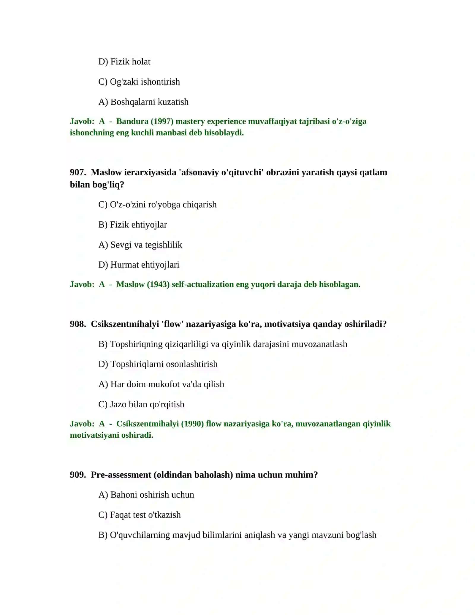 BOSH TALIM O'QITUVCHISI TEST SINOVLARI 3
