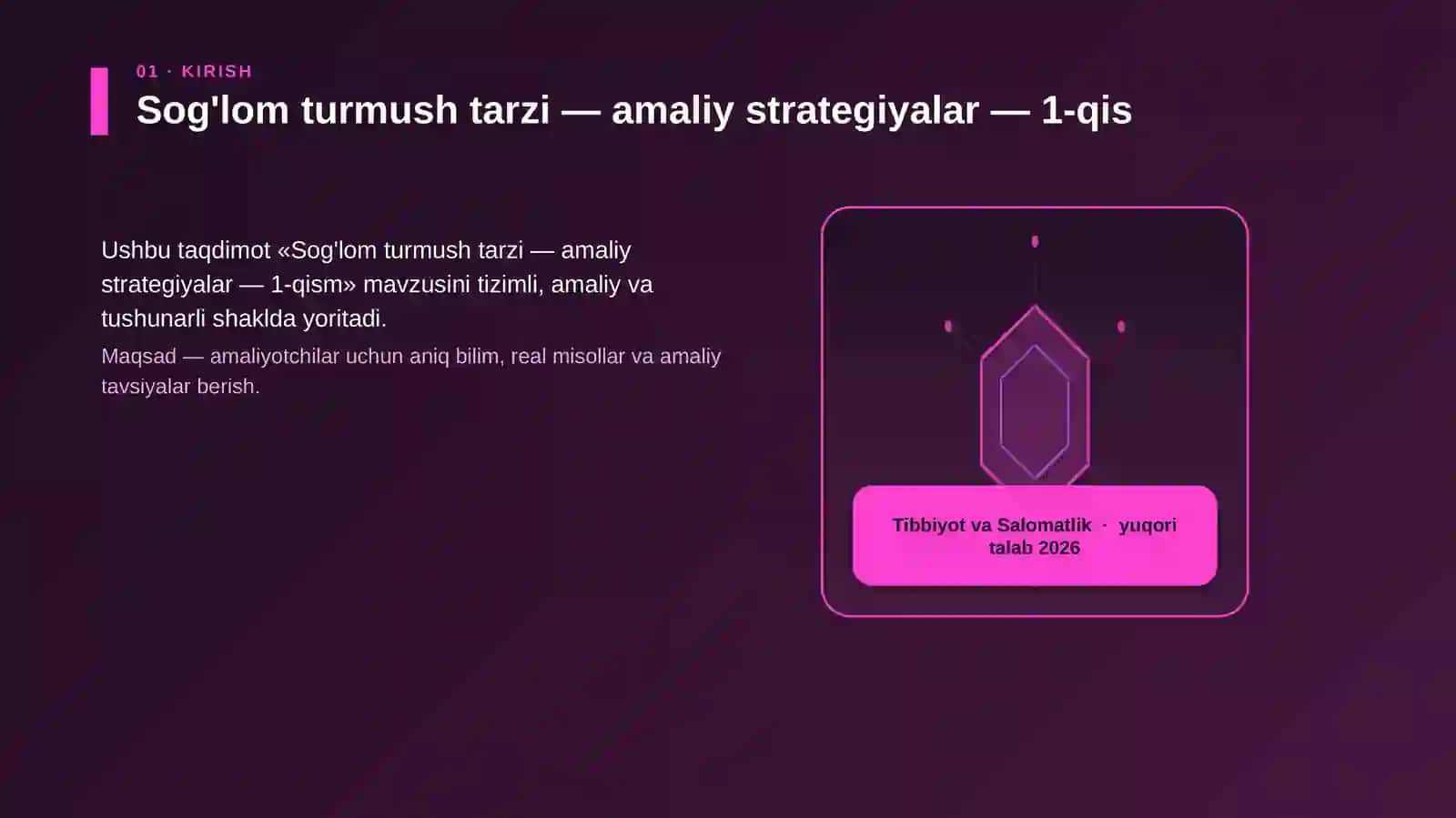 Sog'lom turmush tarzi — amaliy strategiyalar — 1-qism 3