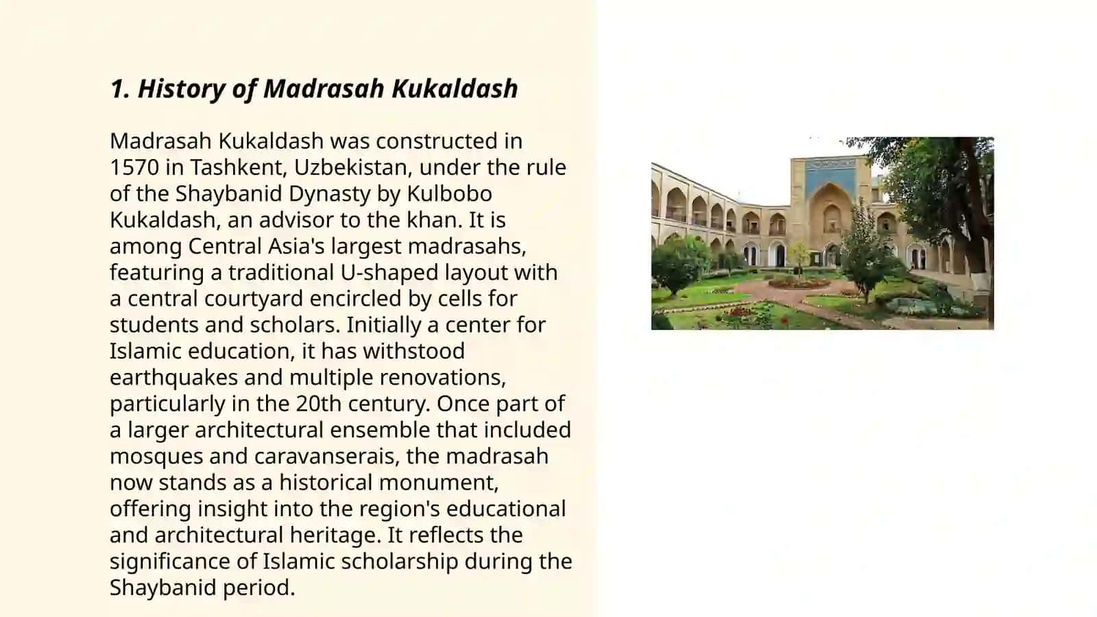 Tarixiy ma'lumotlar to'plami - Madrasah Kukaldash 3