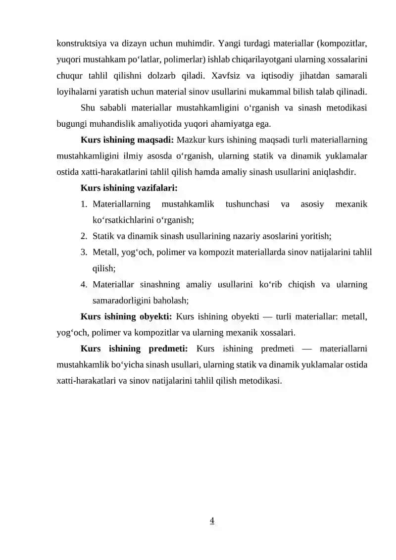 MATERIALLAR MUSTAHKAMLIGINI SINASH USULLARI 3