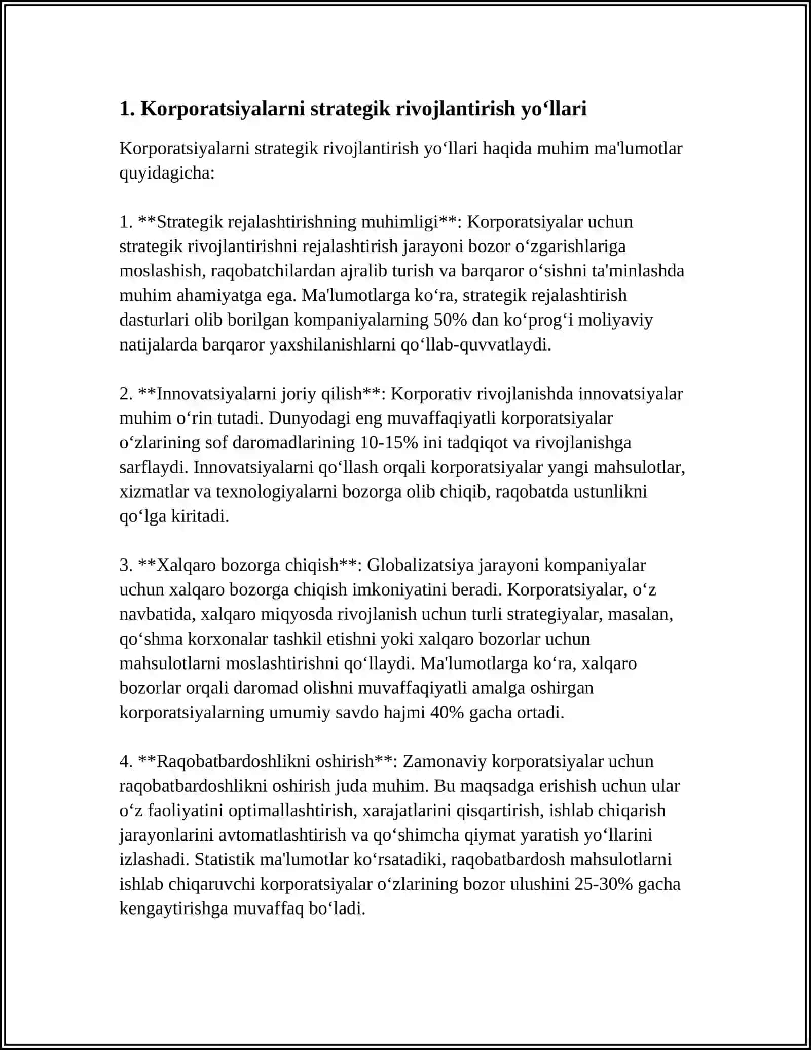 KORPORASIYALARINI RIVOJLANTIRISH TURLARI VA TIPLARI 3