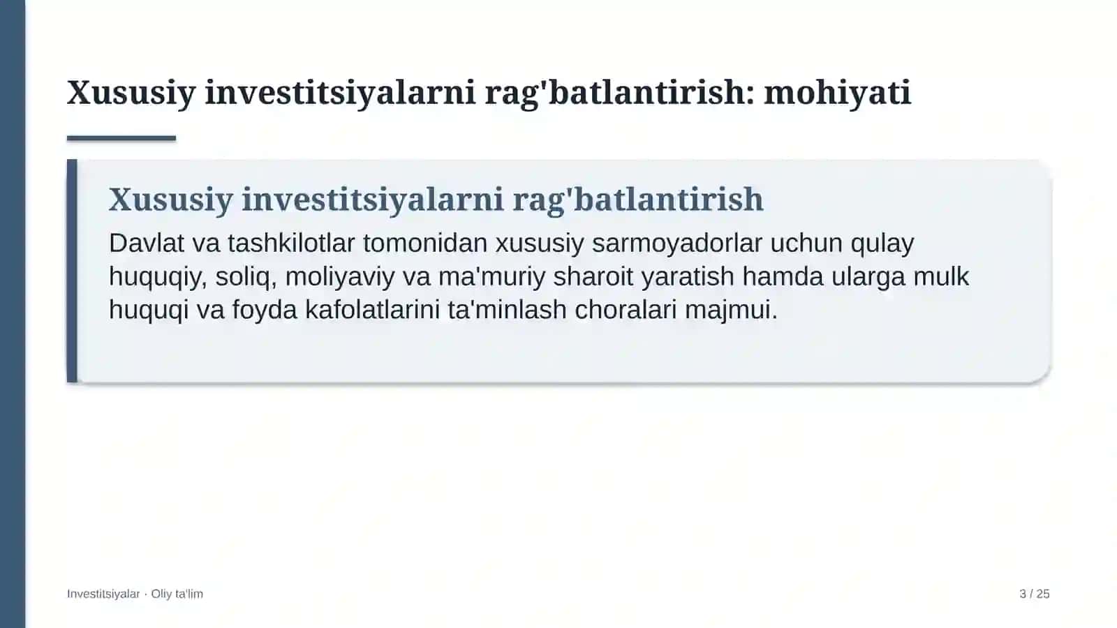 xolding kompaniyalarida xususiy investitsiyalarni rag'batlantirish 6386 3