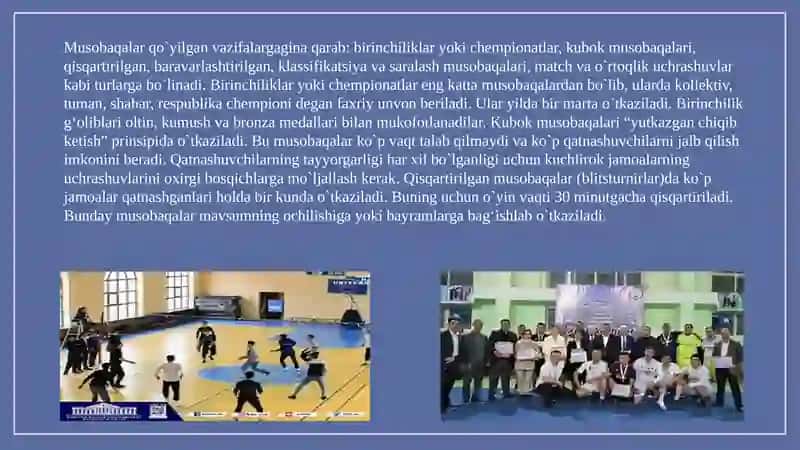Sportda musobaqalarni tashkil qilish va o’tkazish tartibi 3