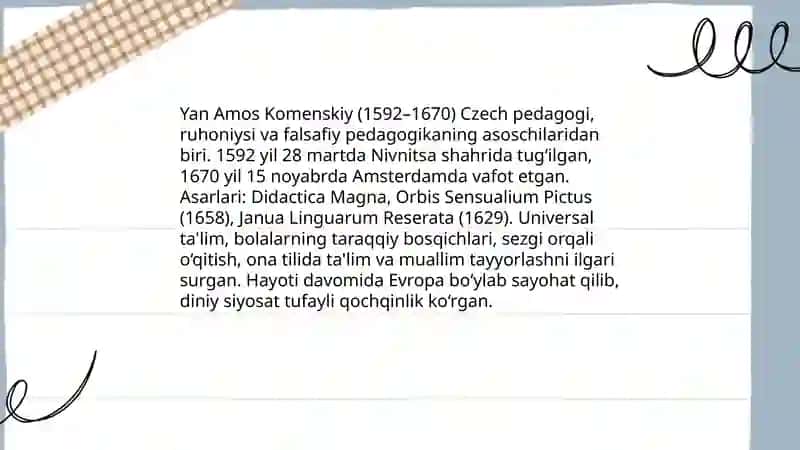 Jahon pedagogika fanining rivojlanish tarixi 3