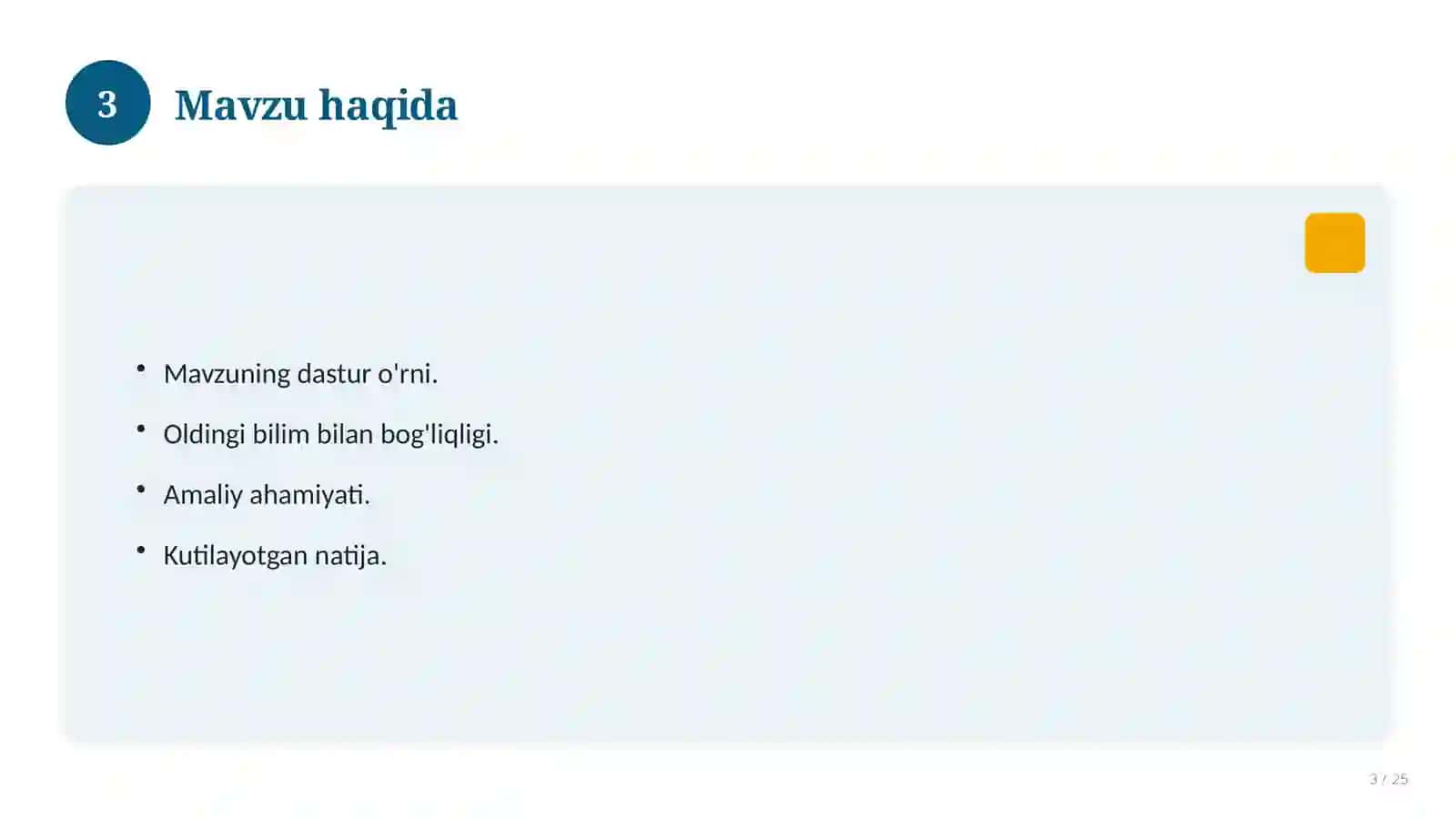 Informatika fanidan 10-sinf: didaktik tarqatma materiallar 3