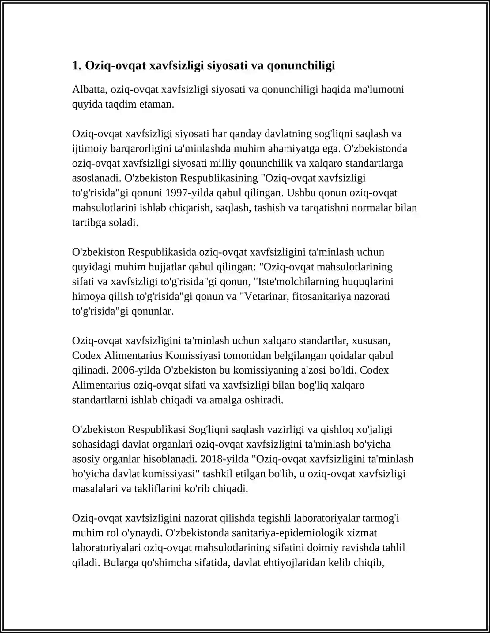 АGRAR SIYOSAT, OZIQ-OVQAT TA’MINOTI VA XAVFSIZLIGI MUAMMOLARI 3