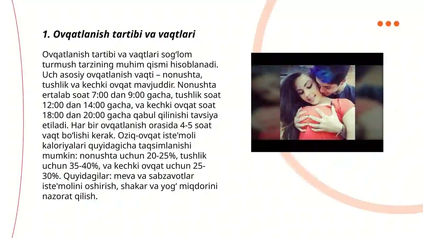Aholini uyishmagan jamosini ovqat ratsionini tuzish 3