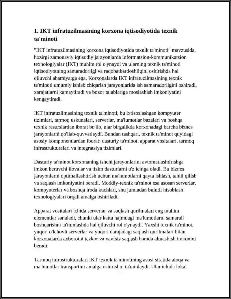 IKT Infratuzilmasining Korxona Iqtisodiyotida Texnik Ta'minoti 3