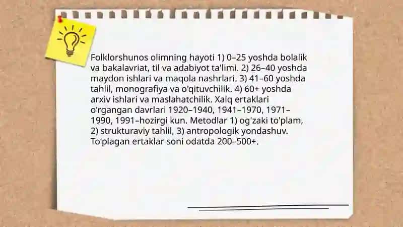 Xalq ertaklari o'rgangan folklorshunos olim faoliyati 3