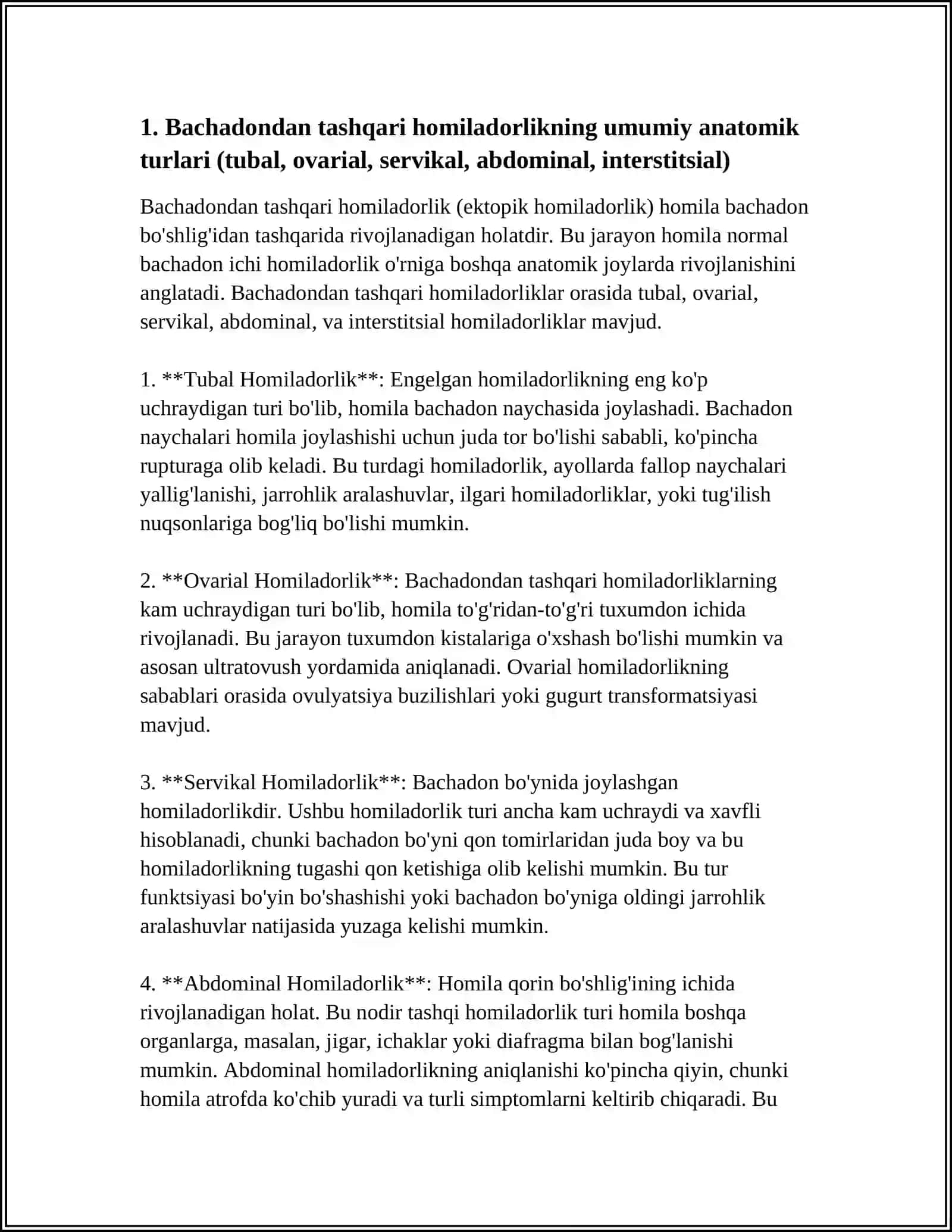 Bachadondan tashqari homiladorlikni patologik anatomiyasi va patologik fiziologiyasi 3