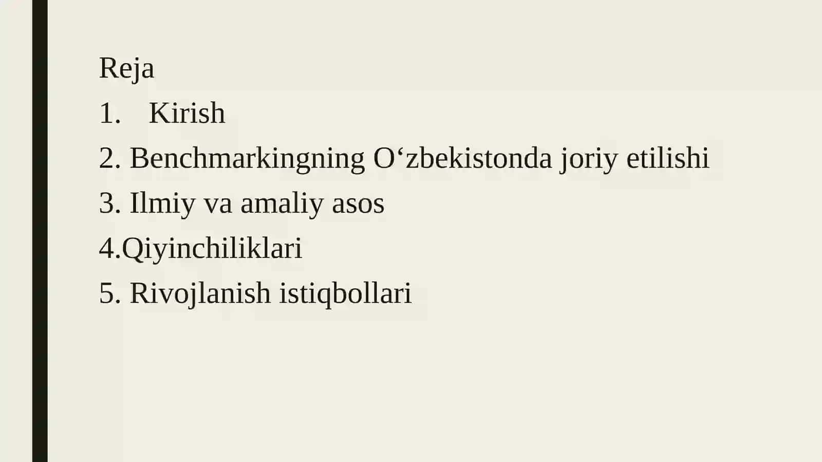 Benchnmarking bilan qanday ishlaymiz? 3