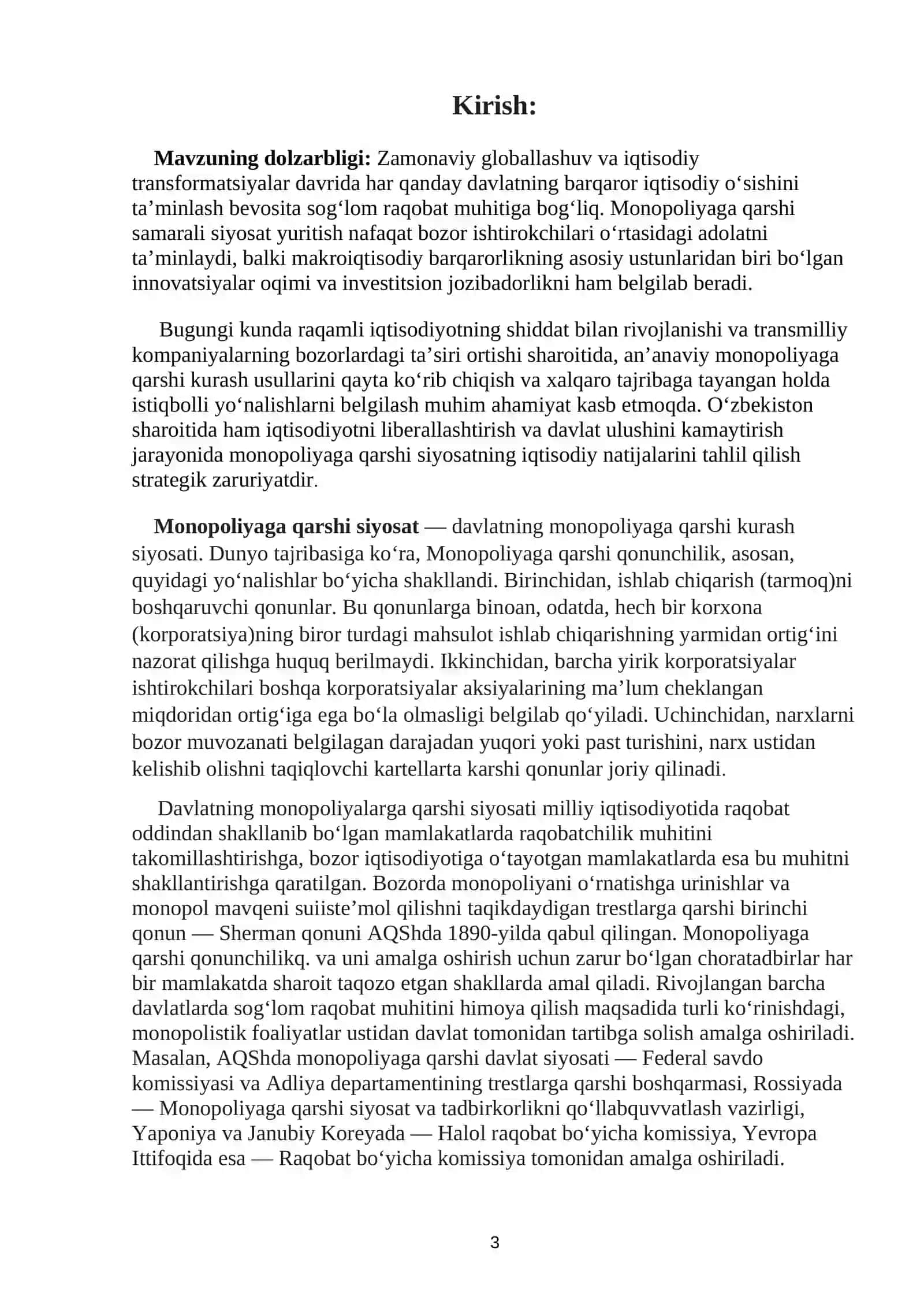 MANAPOLYAGA QARSHI SIYOSATNING IQTISODIY NATIJALARI 3