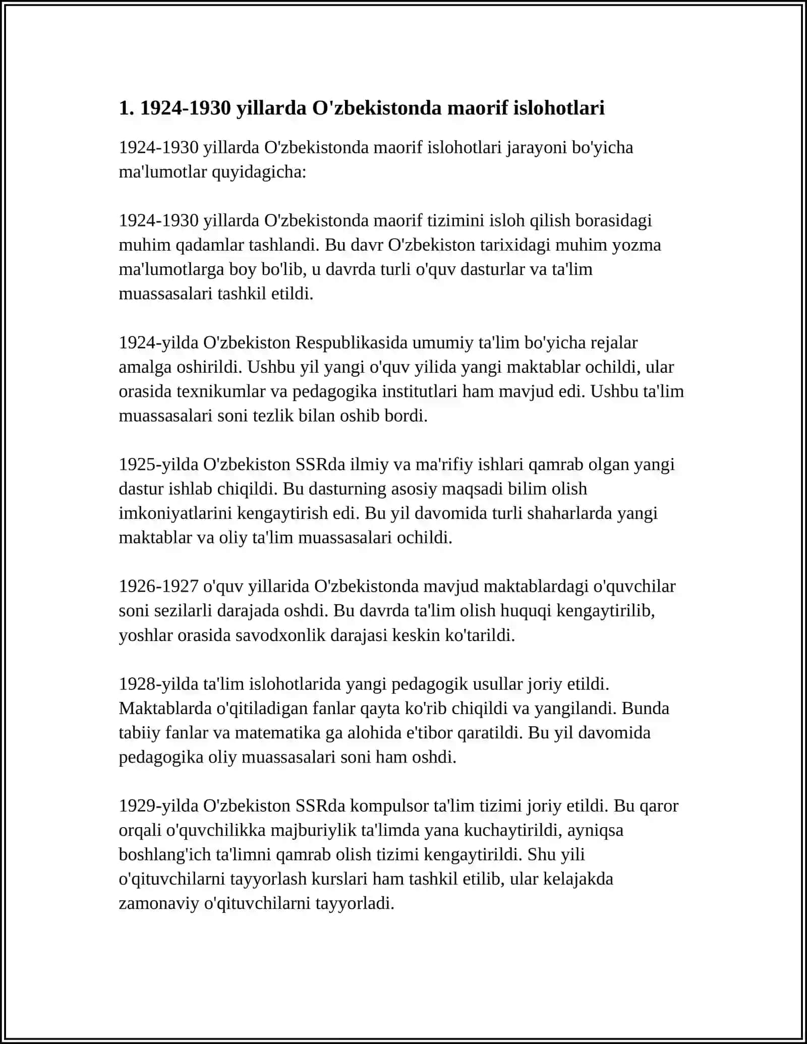 1924-1991 YILLARDA O'ZBEKISTONDA TA'LIM TIZIMI VA PEDAGOGIK FIKRLAR 3