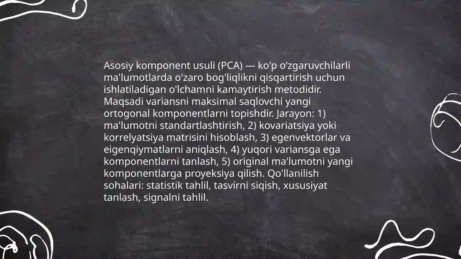 Asosiy komponent usuli (PCA) 3