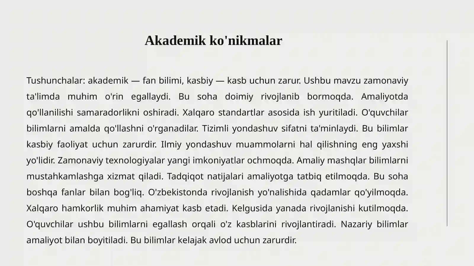 AKADEMIK KO'NIKMA VA KASBIY KOMPETENTLIK 3