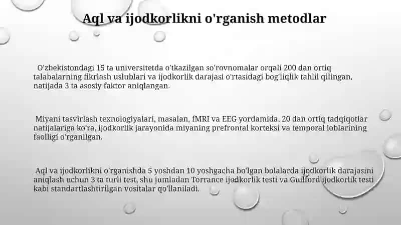 Intellekt va kreativlik nazariyalari 3