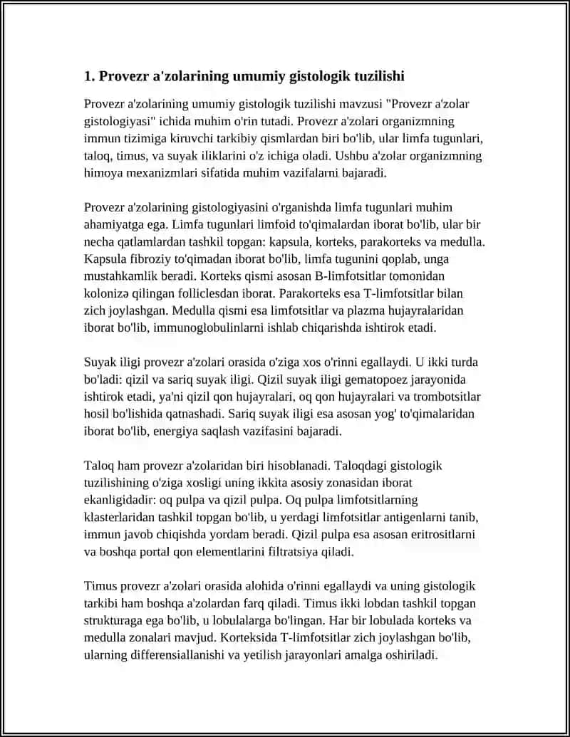 PROVEZR A'ZOLAR GISTOLOGIYASI 3