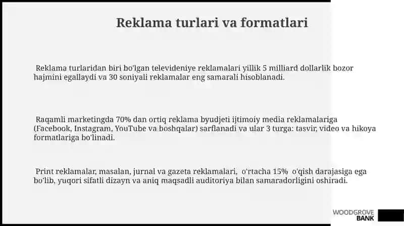 Reklama tushunchasi va marketingda tutgan oʻrni 3