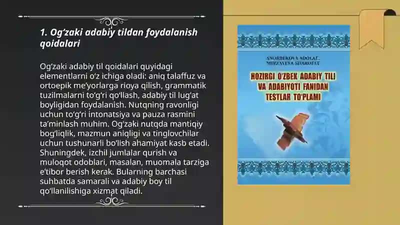 Ogʻzaki adabiy tildan foydalanish qoidalari 3