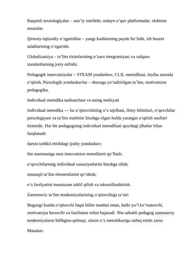 Uzluksiz ta’limda individual metodikaga ega bo'lish 3