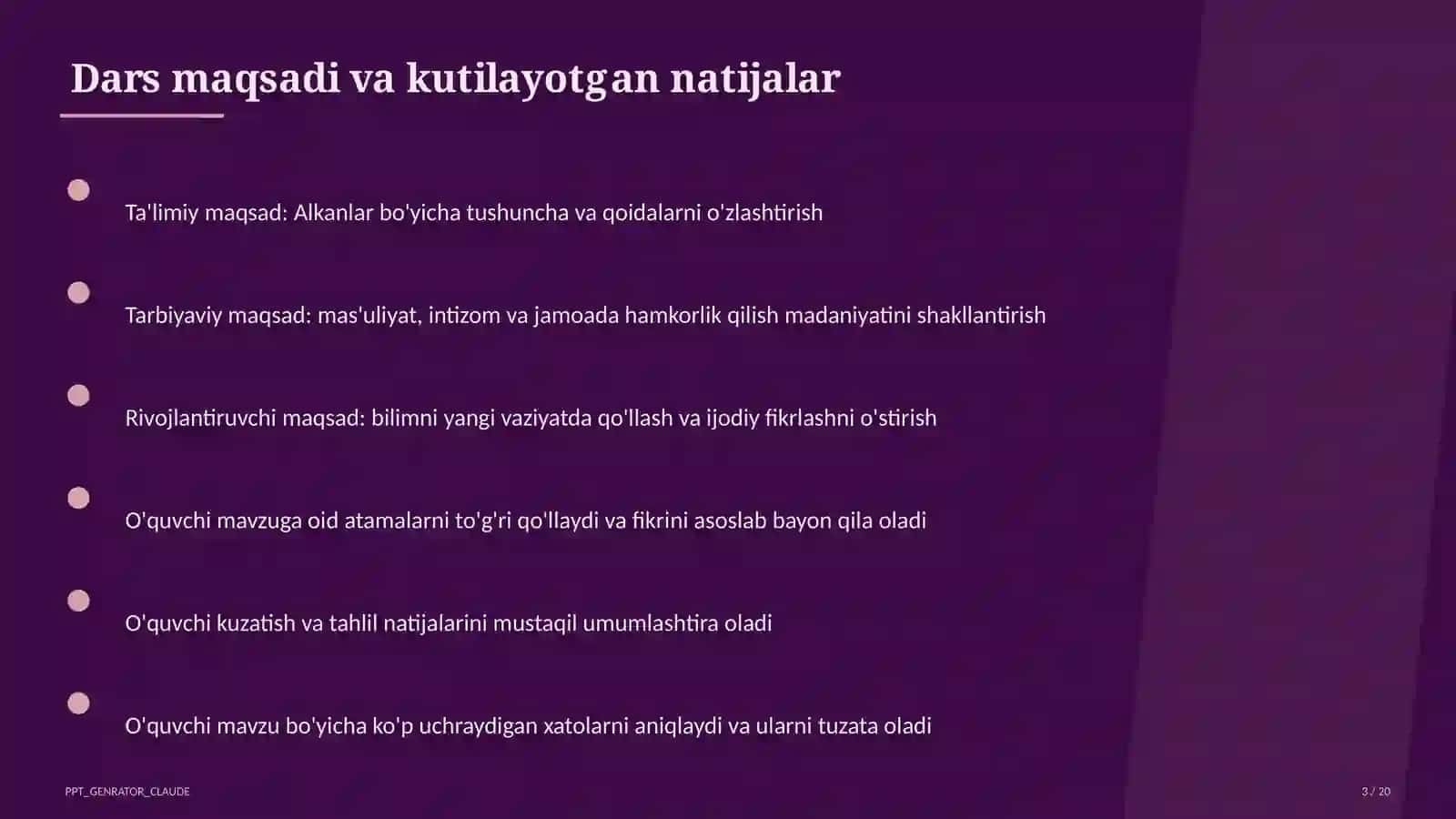 Alkanlar (10-sinf) 3