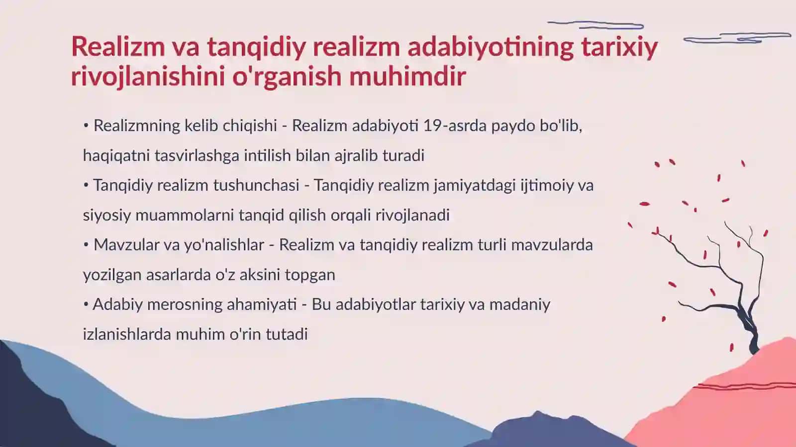 Realizm va tanqidiy realizma dabiyotda 3