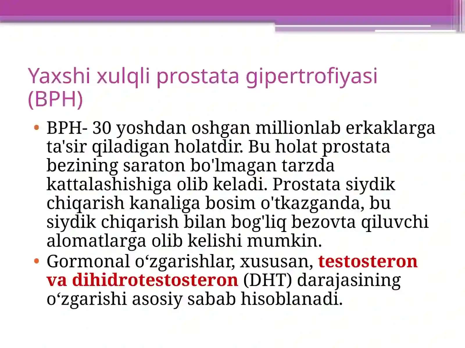 Prostata bezi o`smalari // urologiya 3