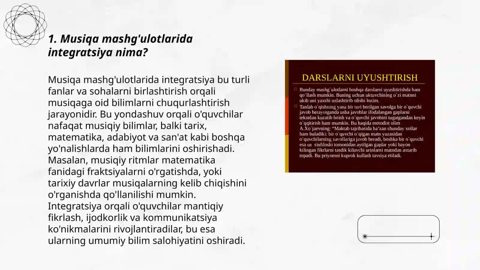 Musiqa mashg'ulotlarida integrallashgan mashg'ulotlarni tashkil etish metodikasi 3