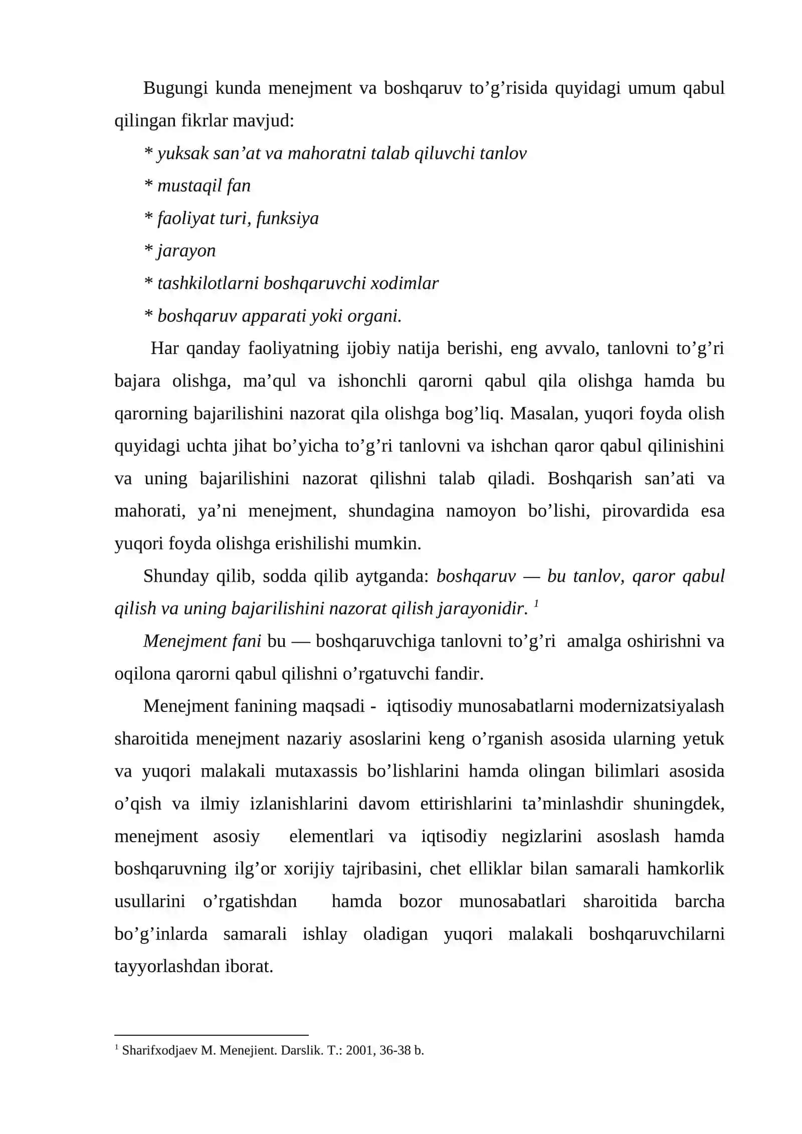 Menejment – mustaqil fan 3