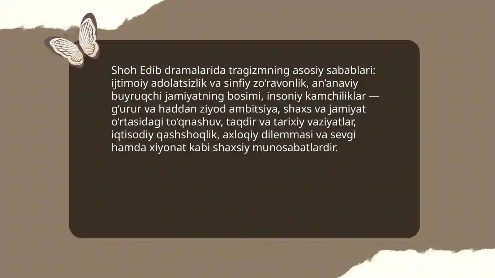 Shoh Edibda tragizm muammosi 3