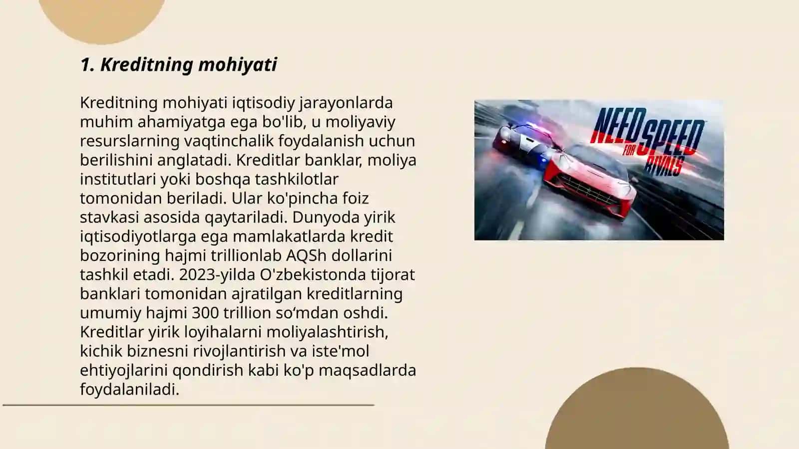 Kridetning Funksiyalari va tamoyillari 3