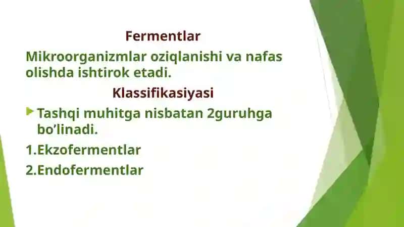 Bakteriyalar hayot faoliyati mahsulotlari fermentlar, pigmentlar,toksinlar,aromatik moddalar va ularning identifikatsiyadagi ahamiyati. 3