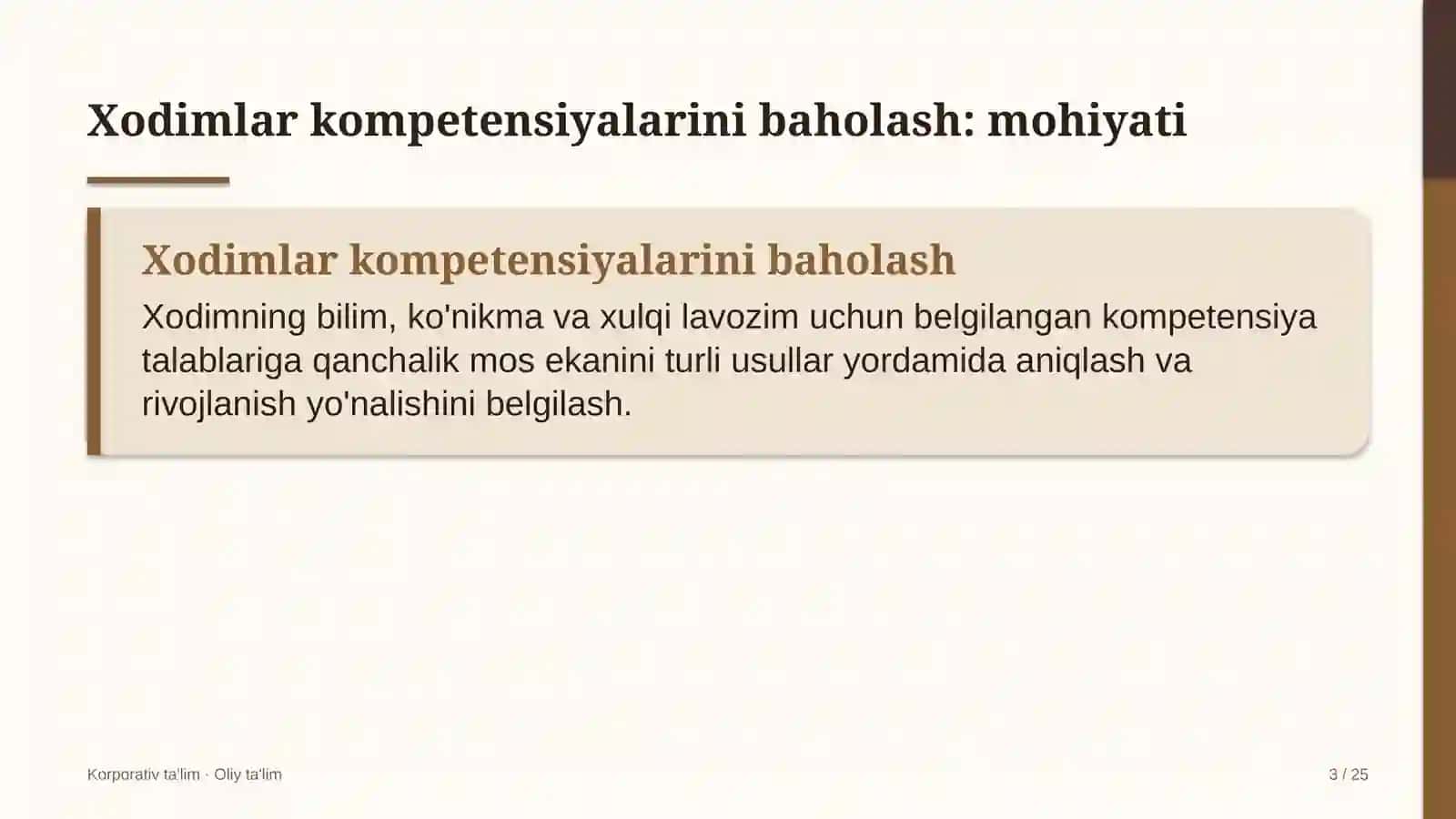 Yo'l xo'jaligida xodimlarning kompetensiyalarini baholash 3