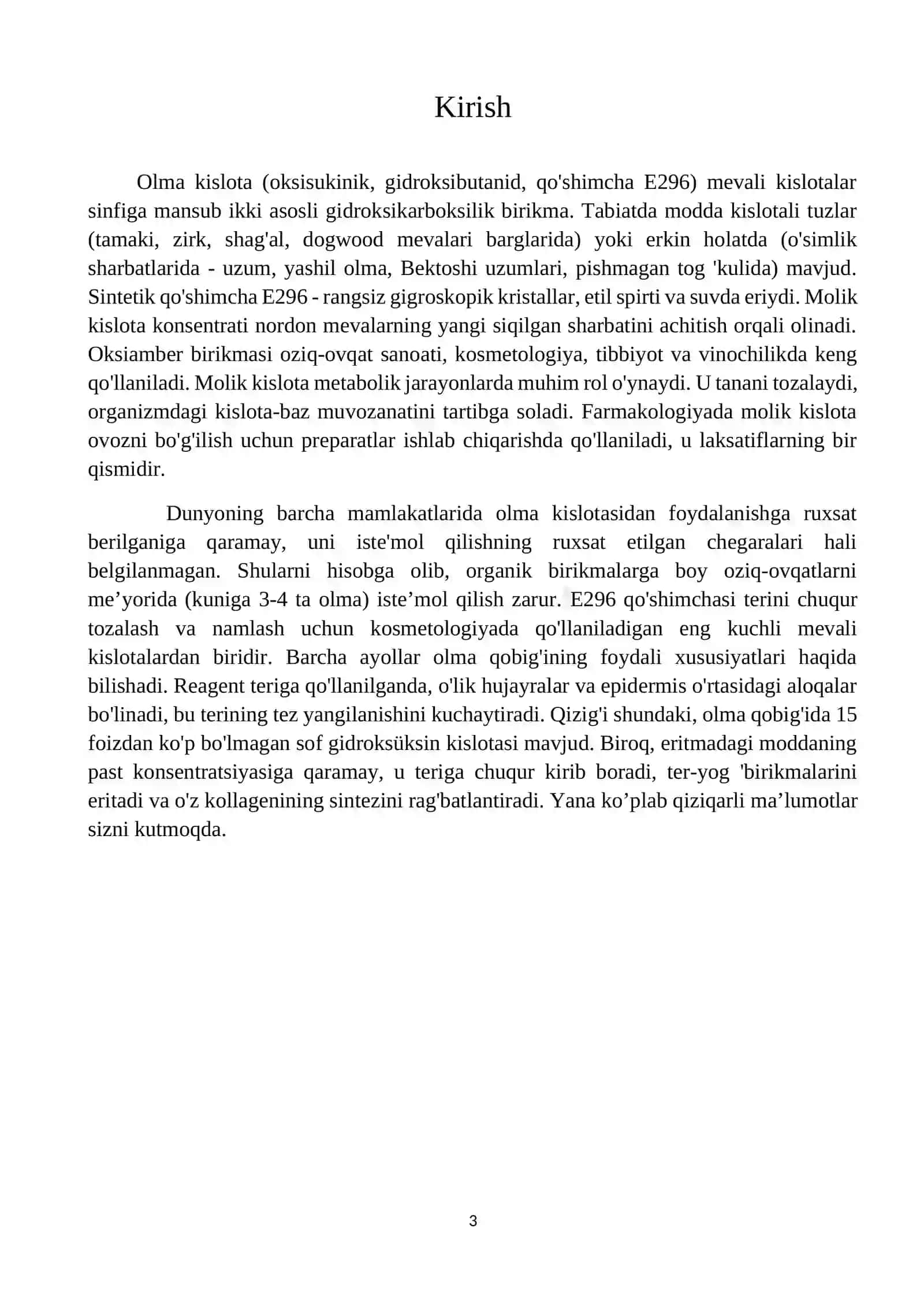 Olma kislotasi haqida 3