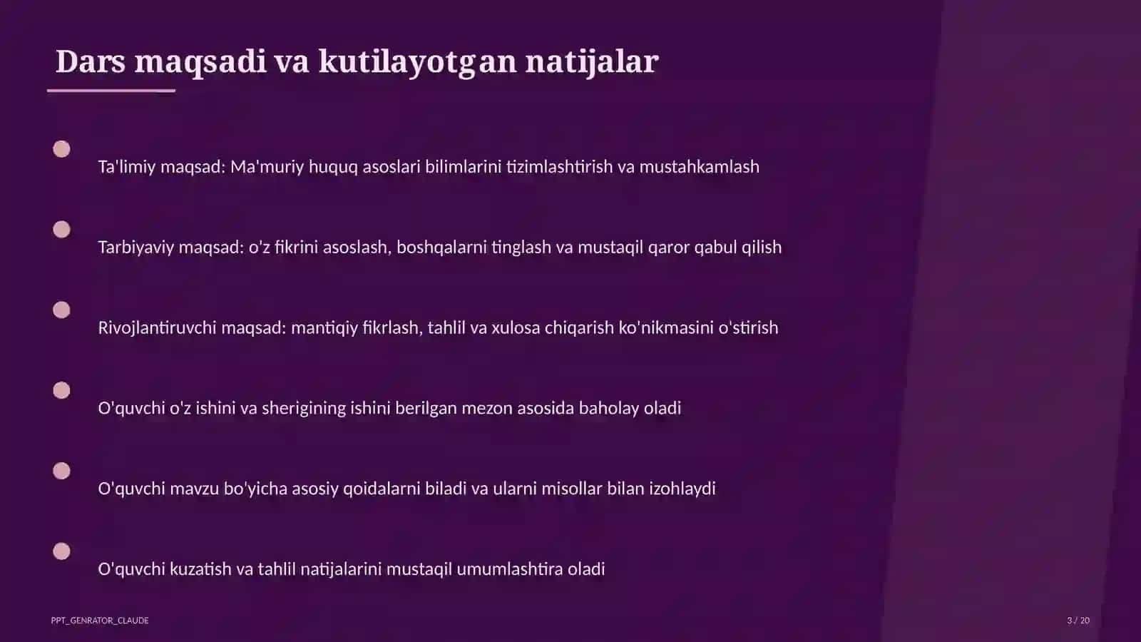 Ma'muriy huquq asoslari (10-sinf) 3