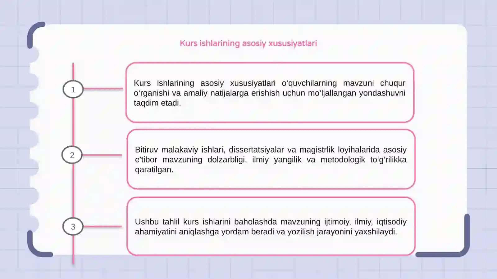 Kurs ishlarining asosiy xususiyatlari 3