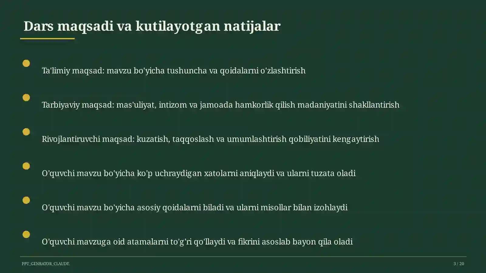Geometriya (7–11) — takrorlash darsi uchun 3