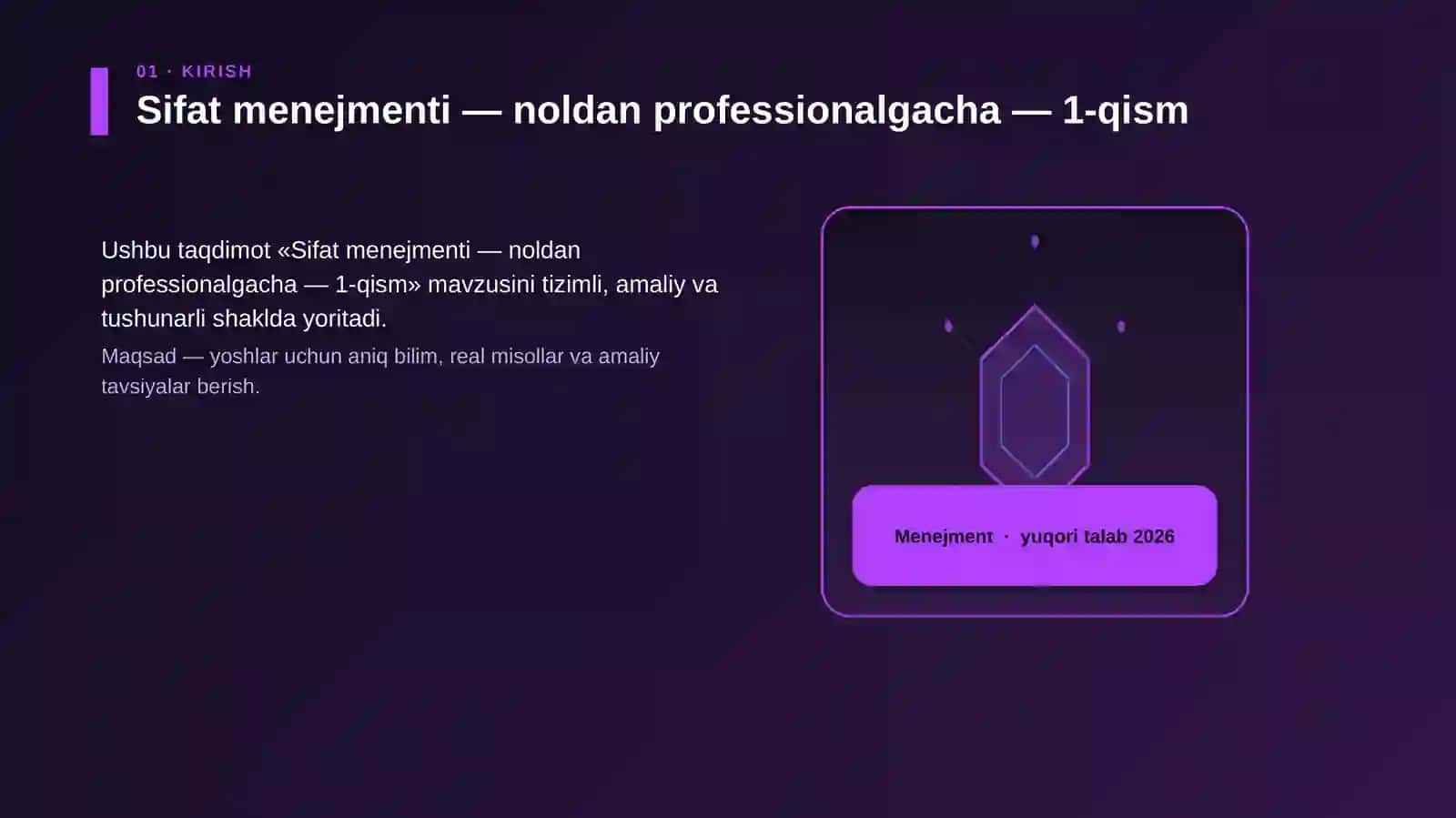 Sifat menejmenti — noldan professionalgacha — 1-qism 3