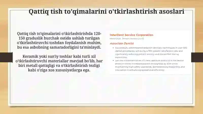 Qattiq Tish To'qimalarini O'tkirlashtirish Asoslari 3