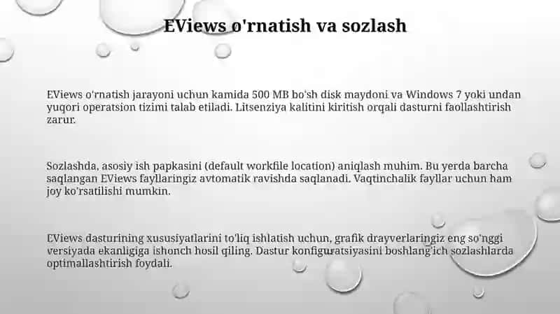 EViews dasturida ishlashning asoslari 3