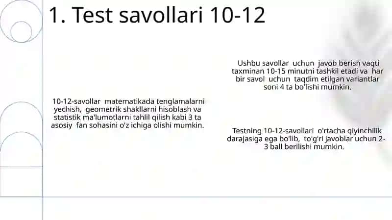 Test Savollari va Atamalar 3