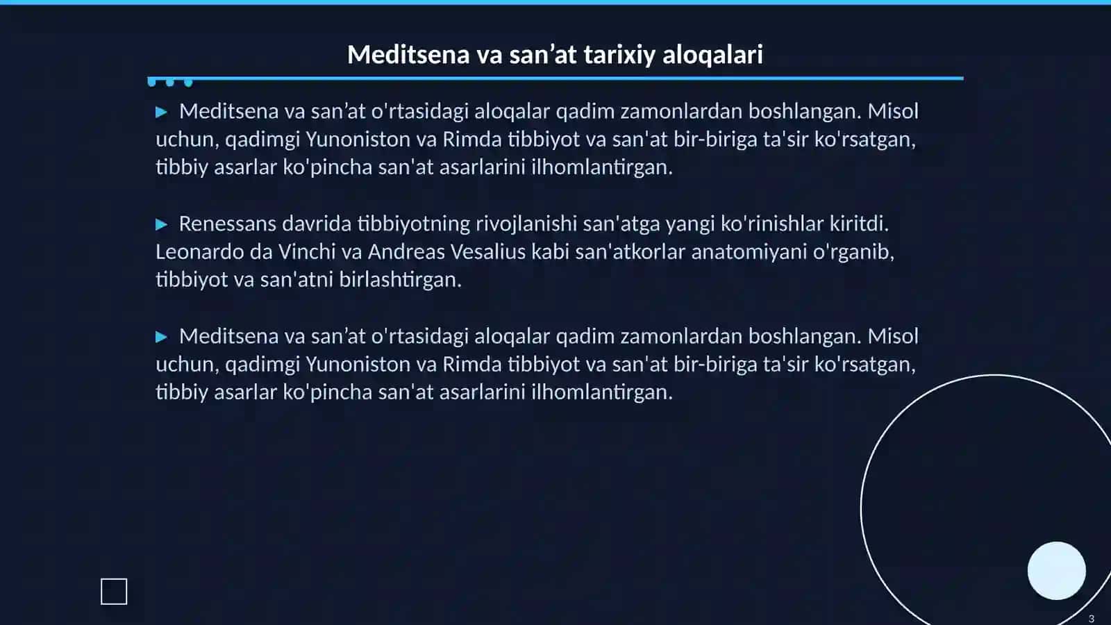 Meditsena Va San’at Lotin tili fanidan 3