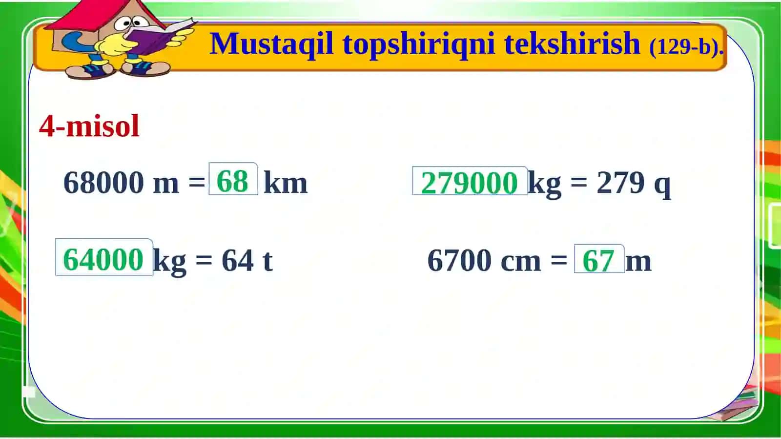 Tezlikni topishda orqali masalalar ni mustahkamlash 3