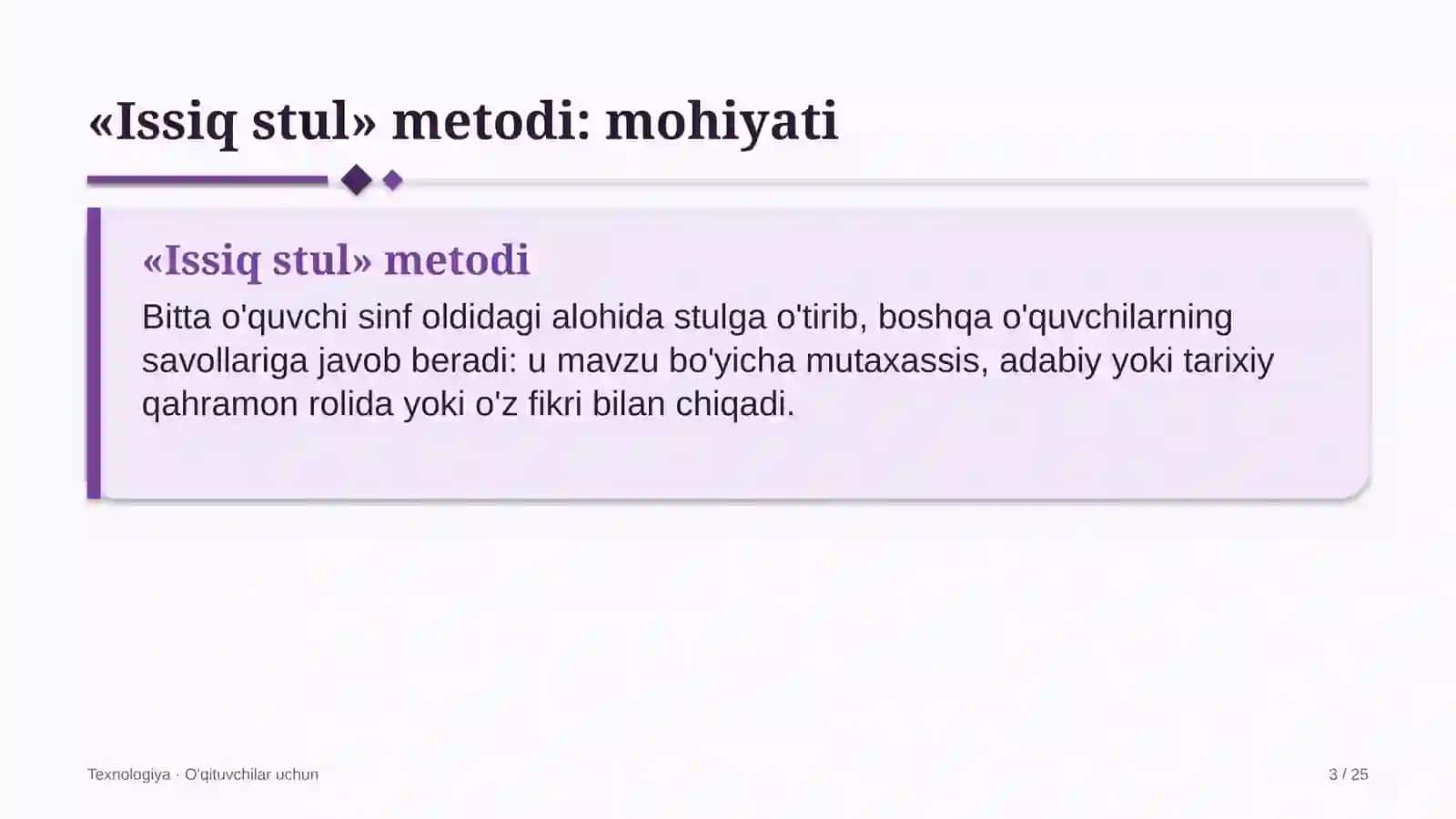 texnologiya darslarida issiq stul metodidan foydalanish 5465 3