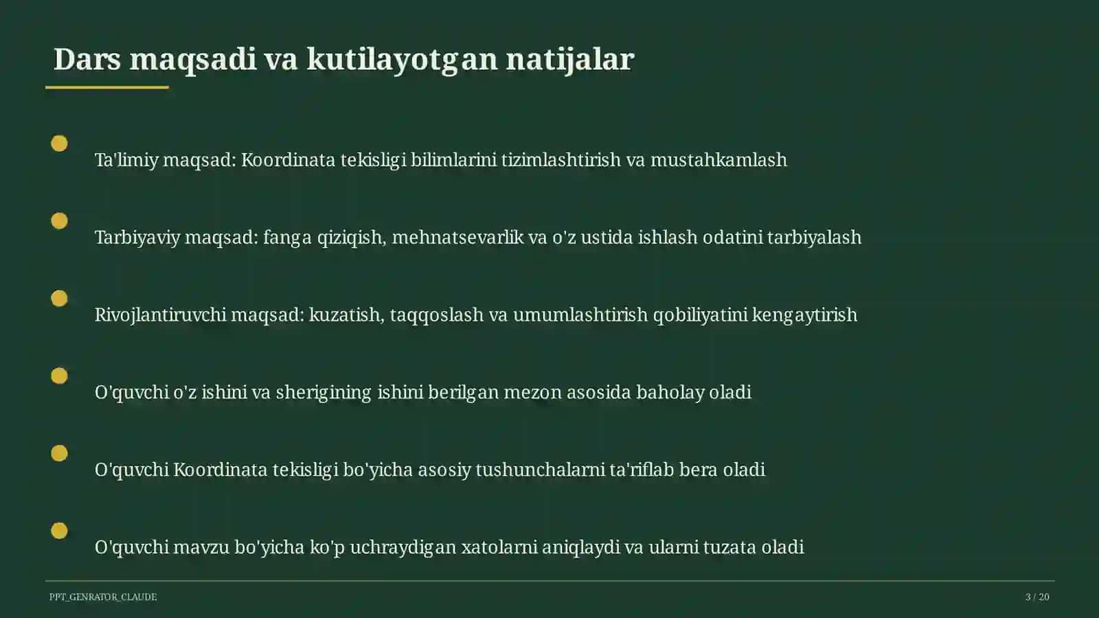 Koordinata tekisligi (6-sinf) 3