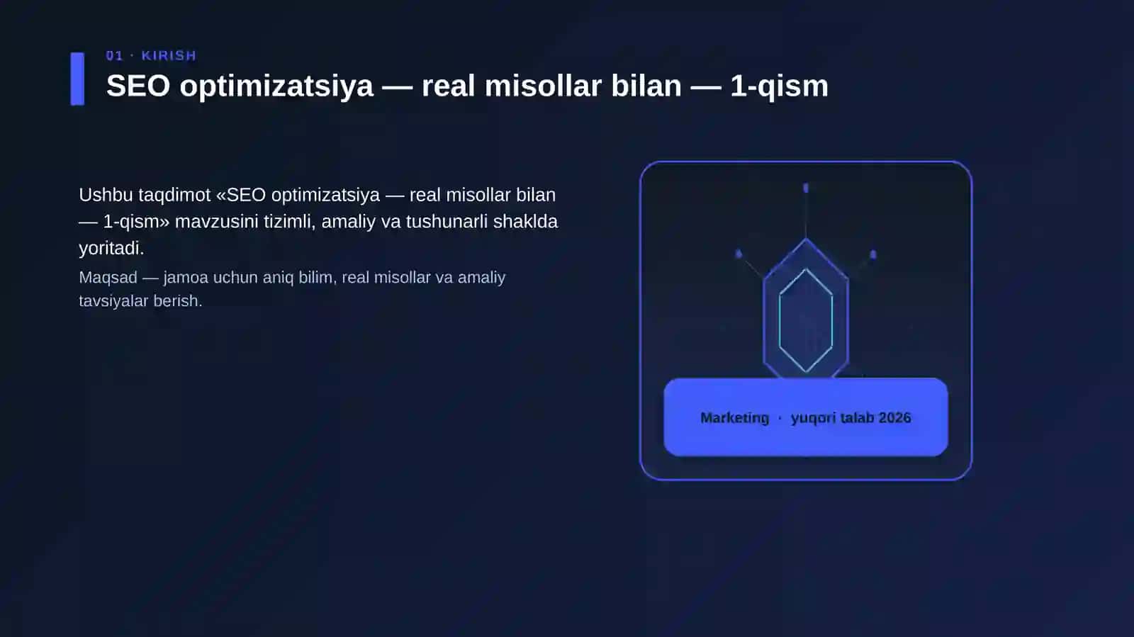 SEO optimizatsiya — real misollar bilan — 1-qism 3